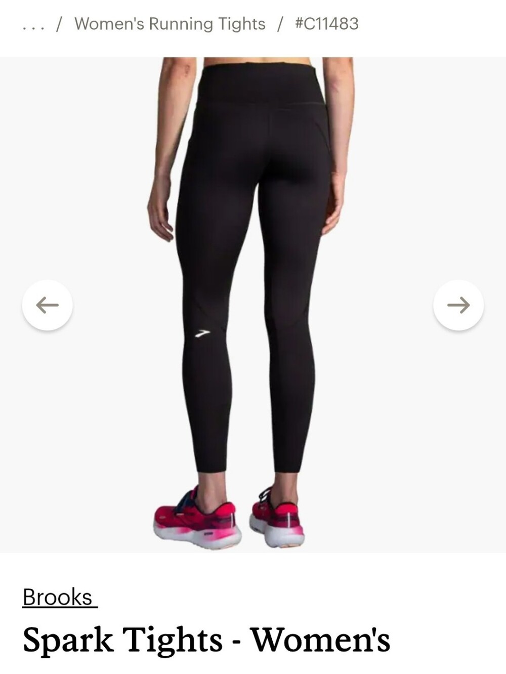 Brooks Spark Tights Leggings Pants Womens Small Black Running Yoga